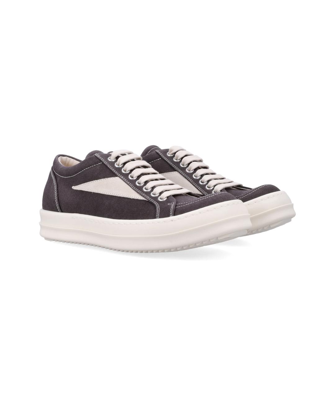RICK OWENS DRKSHDW Бордовые текстильные кеды, фото 3