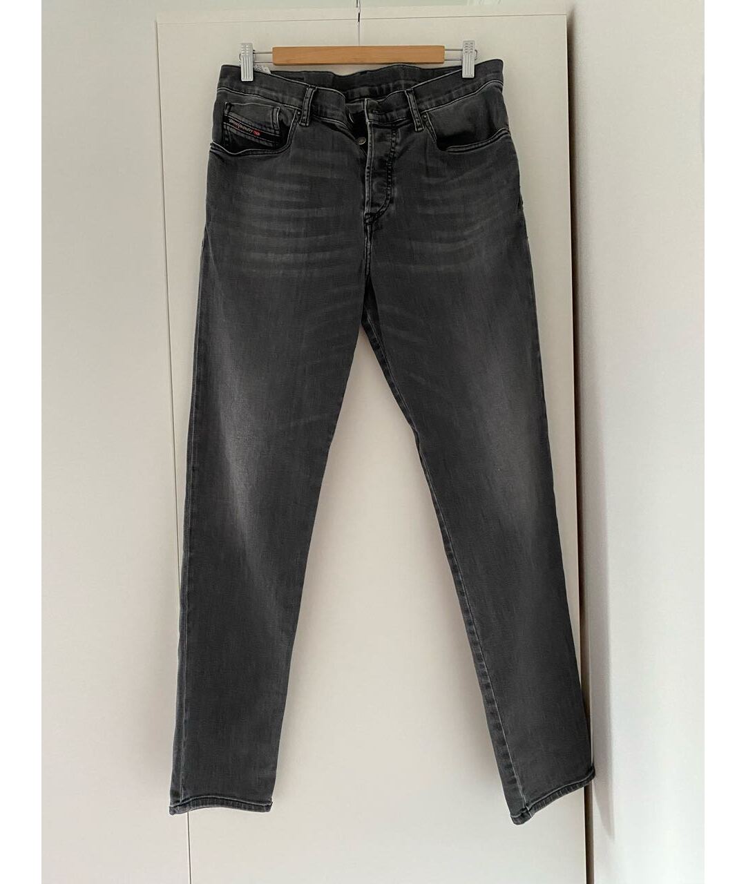 DIESEL Серые хлопковые прямые джинсы, фото 7