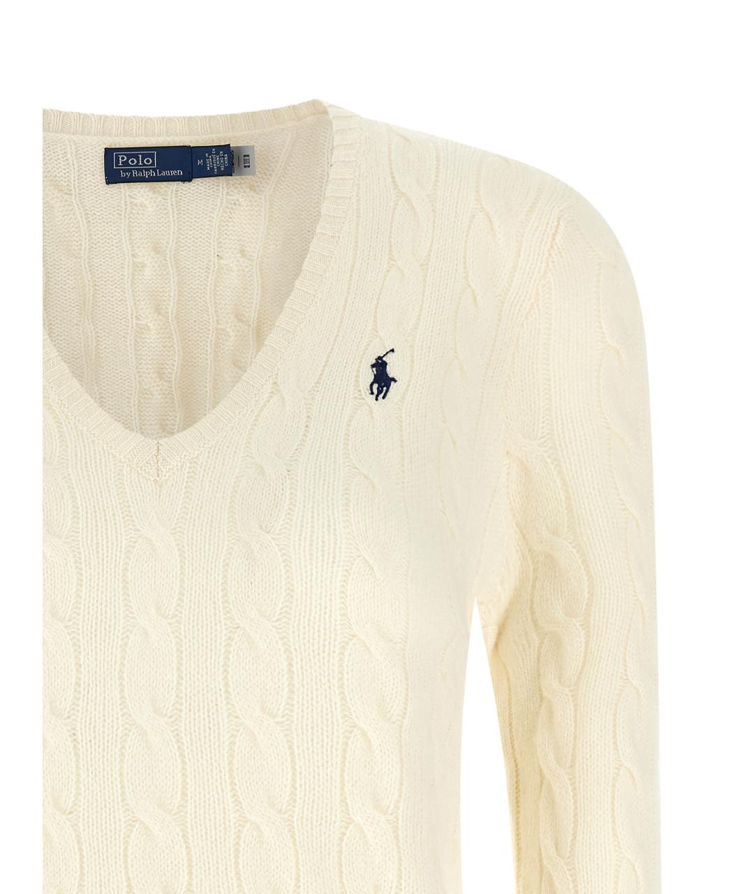 POLO RALPH LAUREN Белый шерстяной джемпер / свитер, фото 3