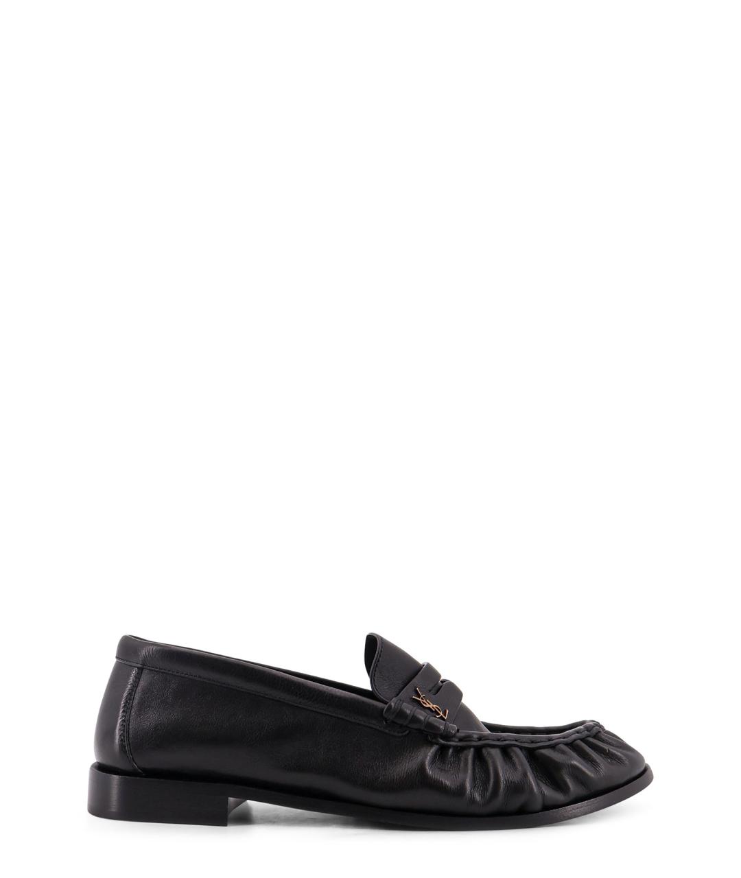 SAINT LAURENT Черные кожаные лоферы, фото 1