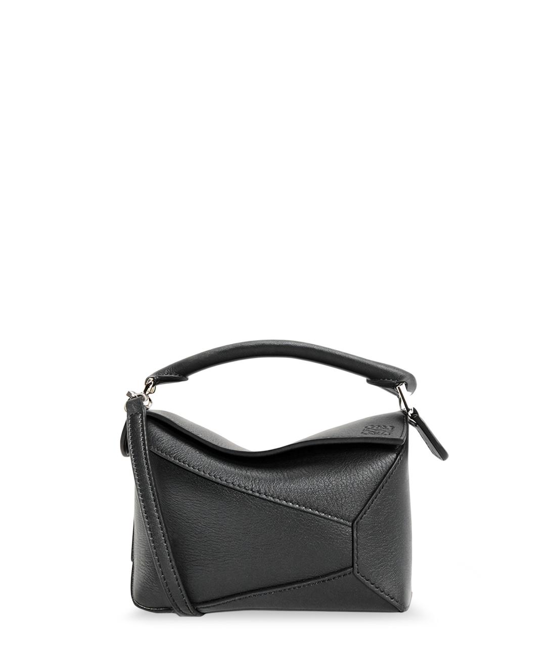 LOEWE Черная кожаная сумка с короткими ручками, фото 1