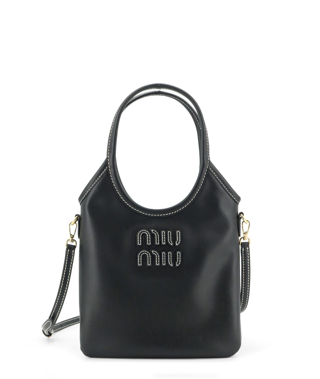 MIU MIU Черная кожаная сумка с короткими ручками, фото 1