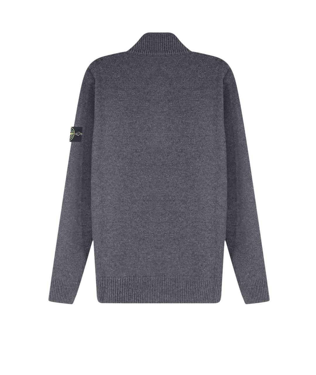 STONE ISLAND Серый шерстяной джемпер / свитер, фото 2