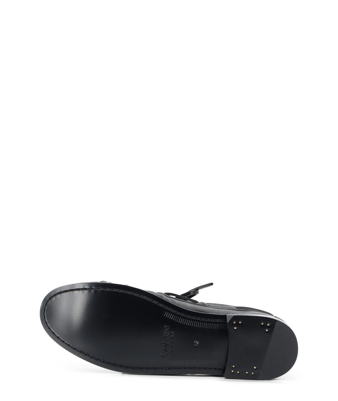SAINT LAURENT Черные кожаные лоферы, фото 4