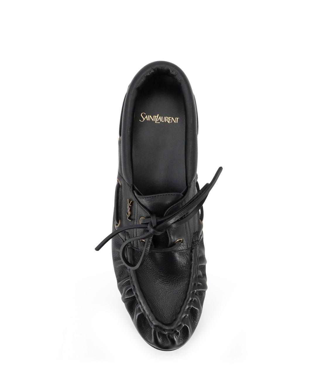 SAINT LAURENT Черные кожаные лоферы, фото 5