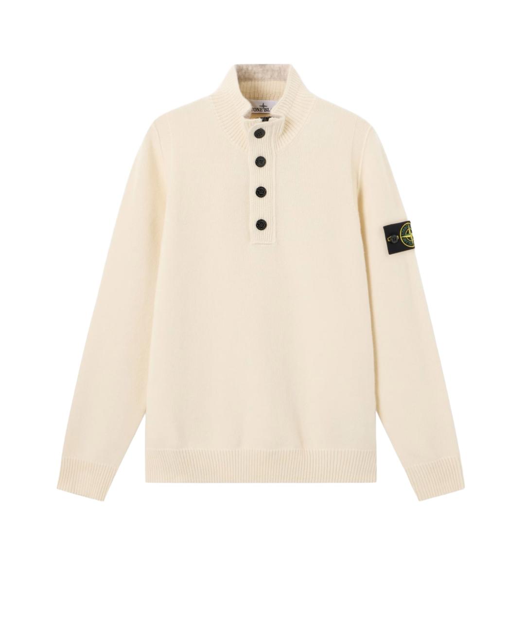 STONE ISLAND Белый шерстяной джемпер / свитер, фото 1