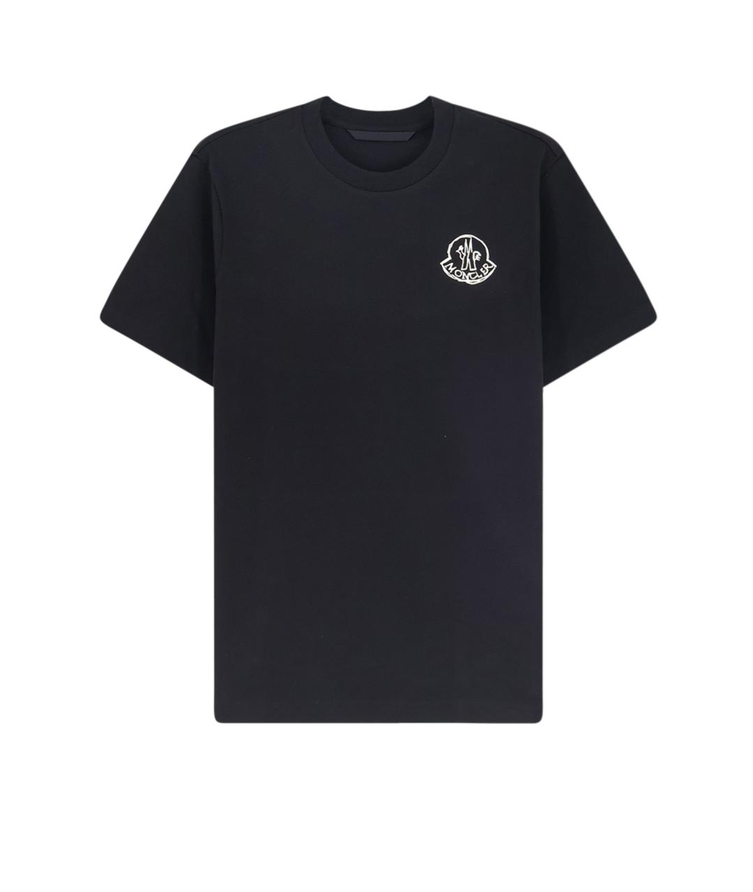 MONCLER Черная хлопковая футболка, фото 1