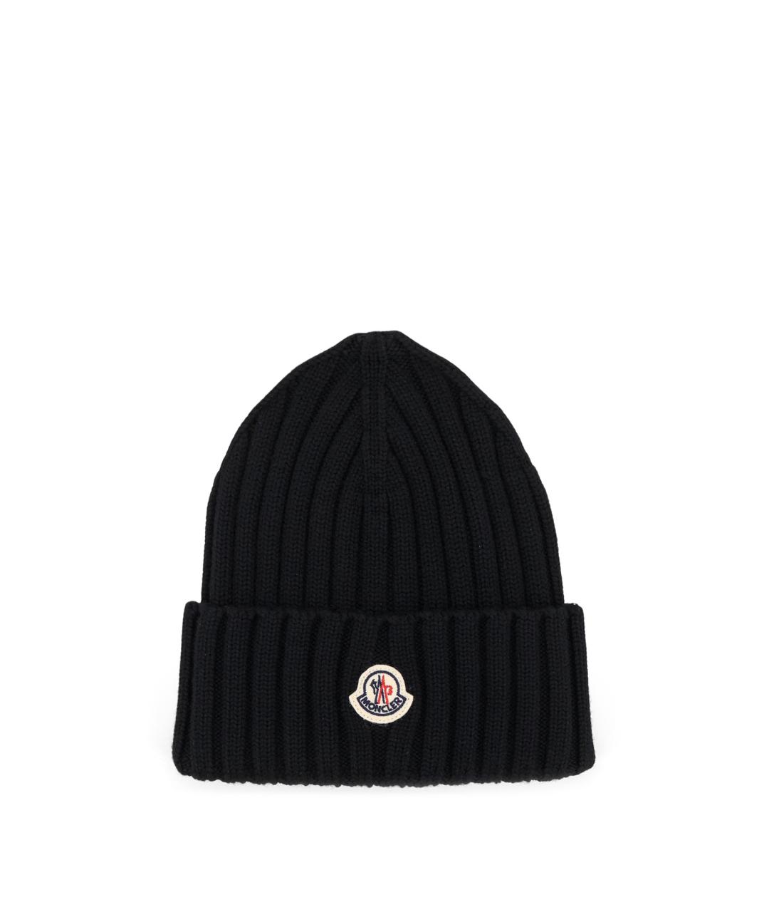 MONCLER Черная шерстяная кепка, фото 1