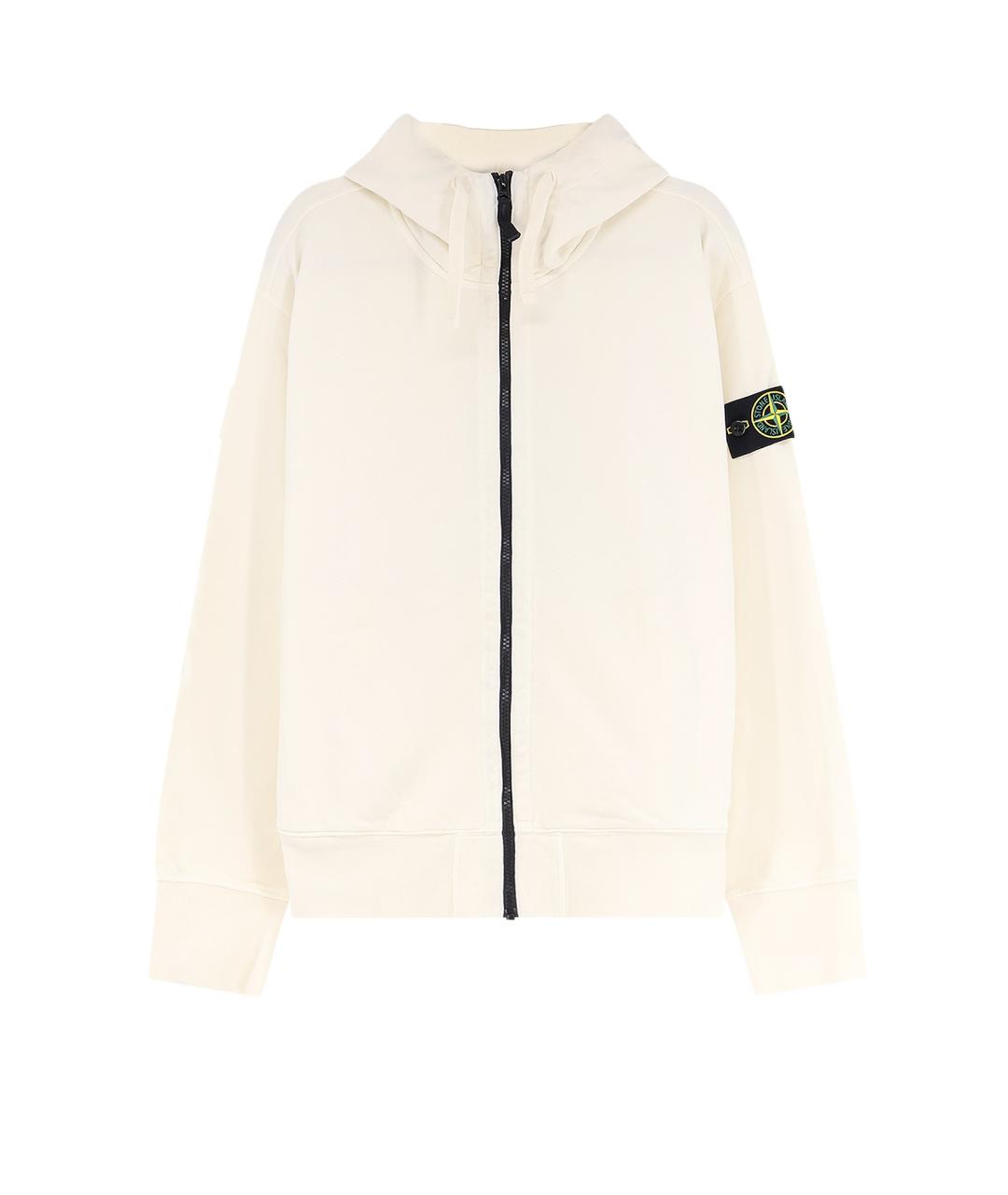 STONE ISLAND Белый хлопковый кардиган, фото 1