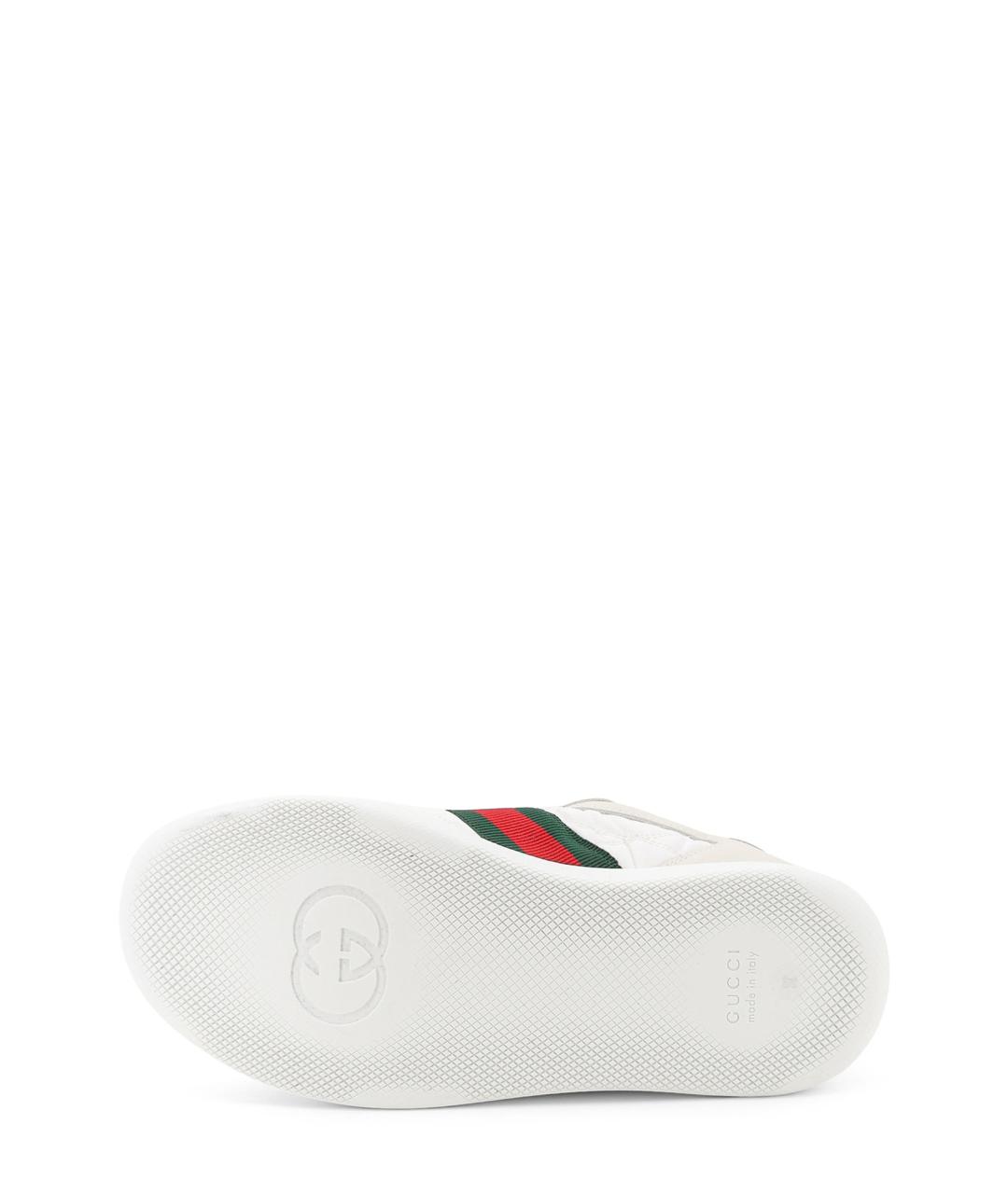 GUCCI Белые кожаные кроссовки, фото 4