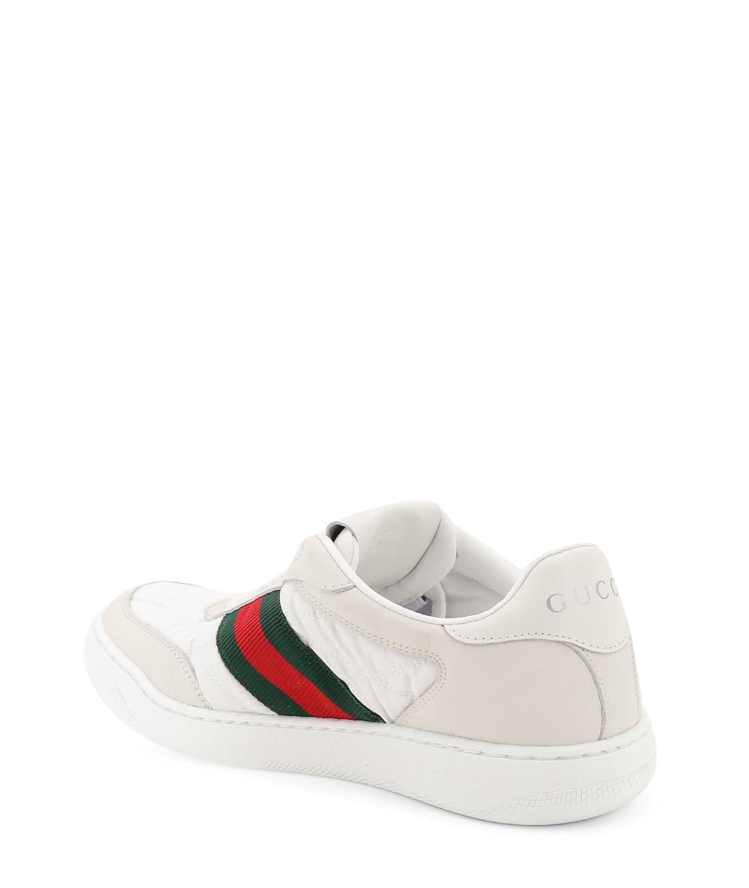 GUCCI Белые кожаные кроссовки, фото 3