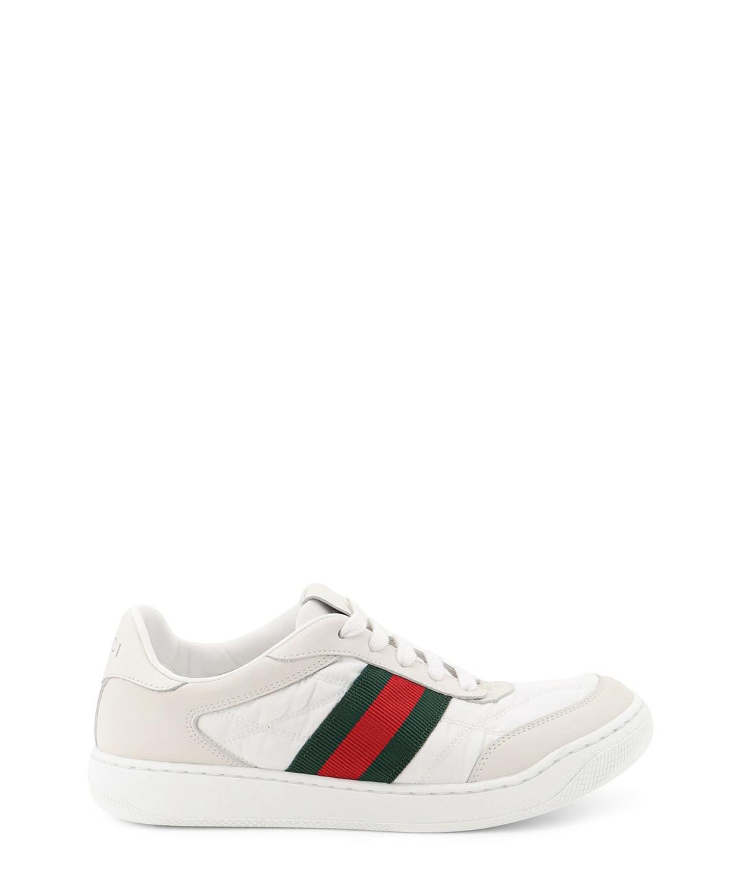 GUCCI Белые кожаные кроссовки, фото 1