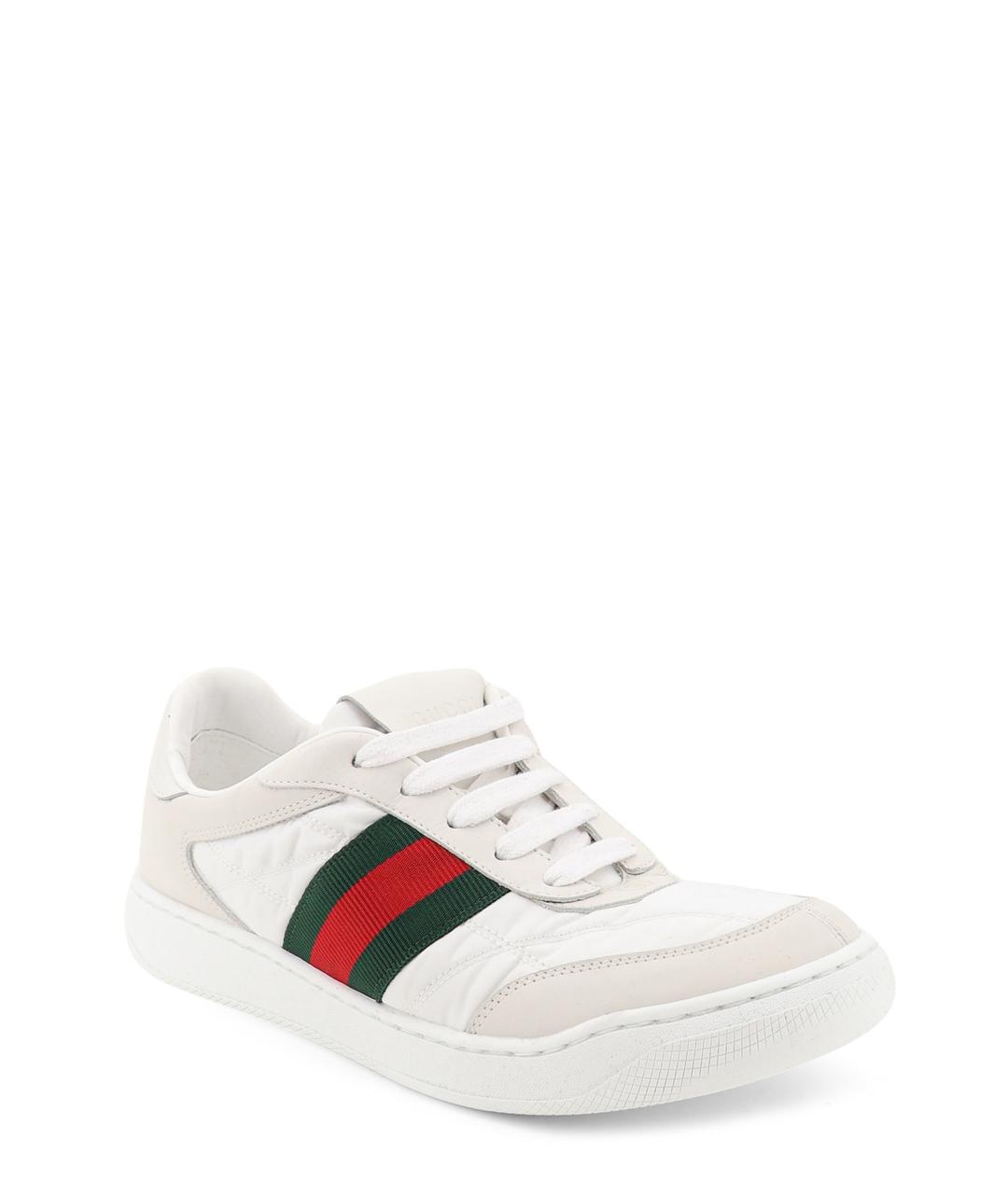 GUCCI Белые кожаные кроссовки, фото 2