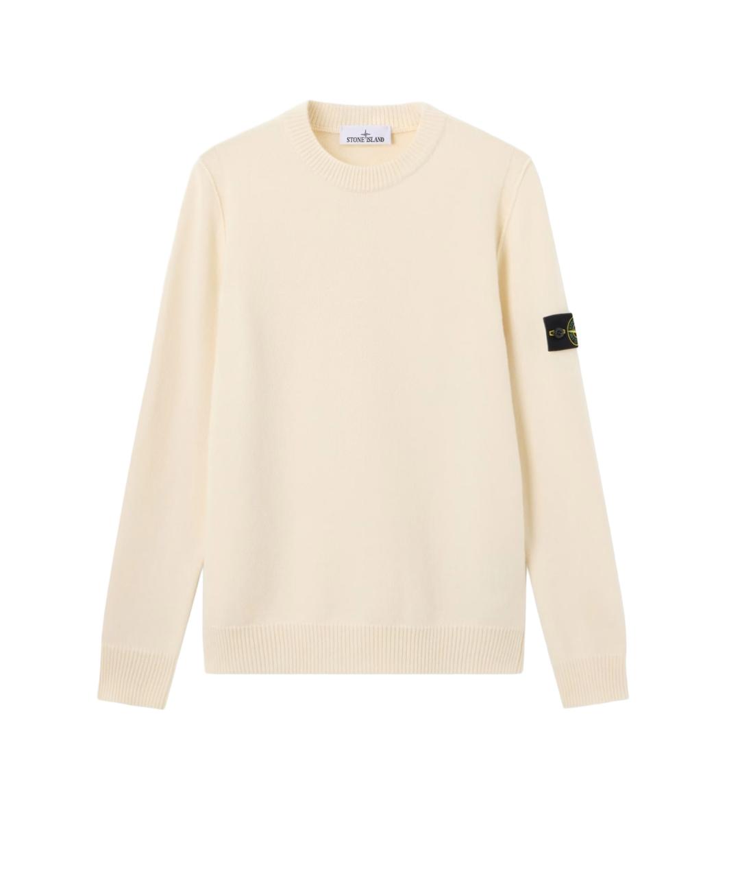 STONE ISLAND Белый шерстяной джемпер / свитер, фото 1