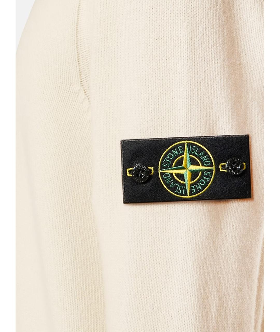 STONE ISLAND Белый шерстяной джемпер / свитер, фото 3