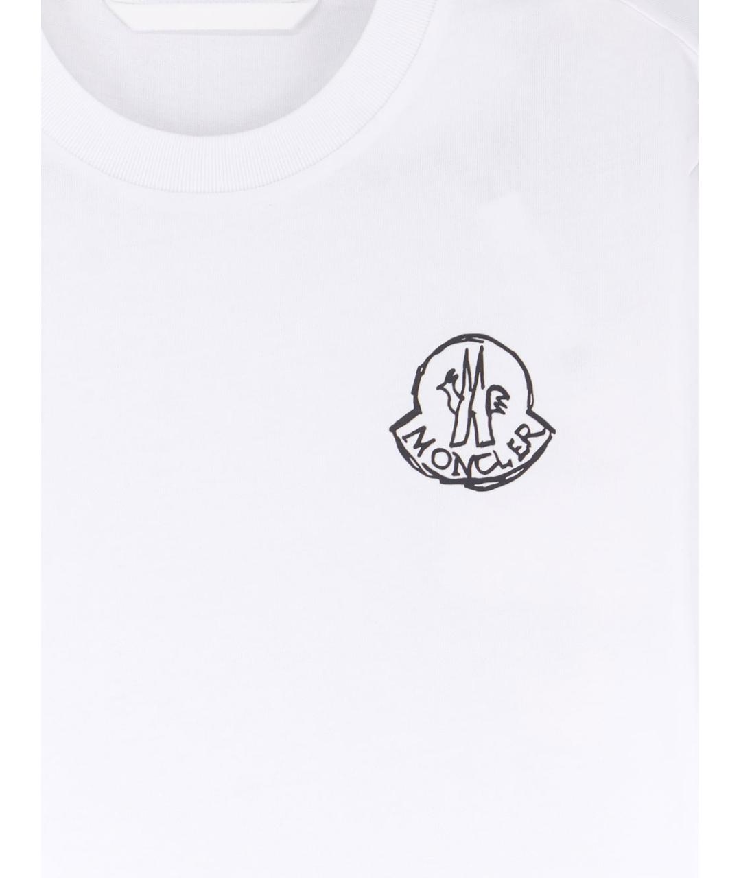 MONCLER Белая хлопковая футболка, фото 3