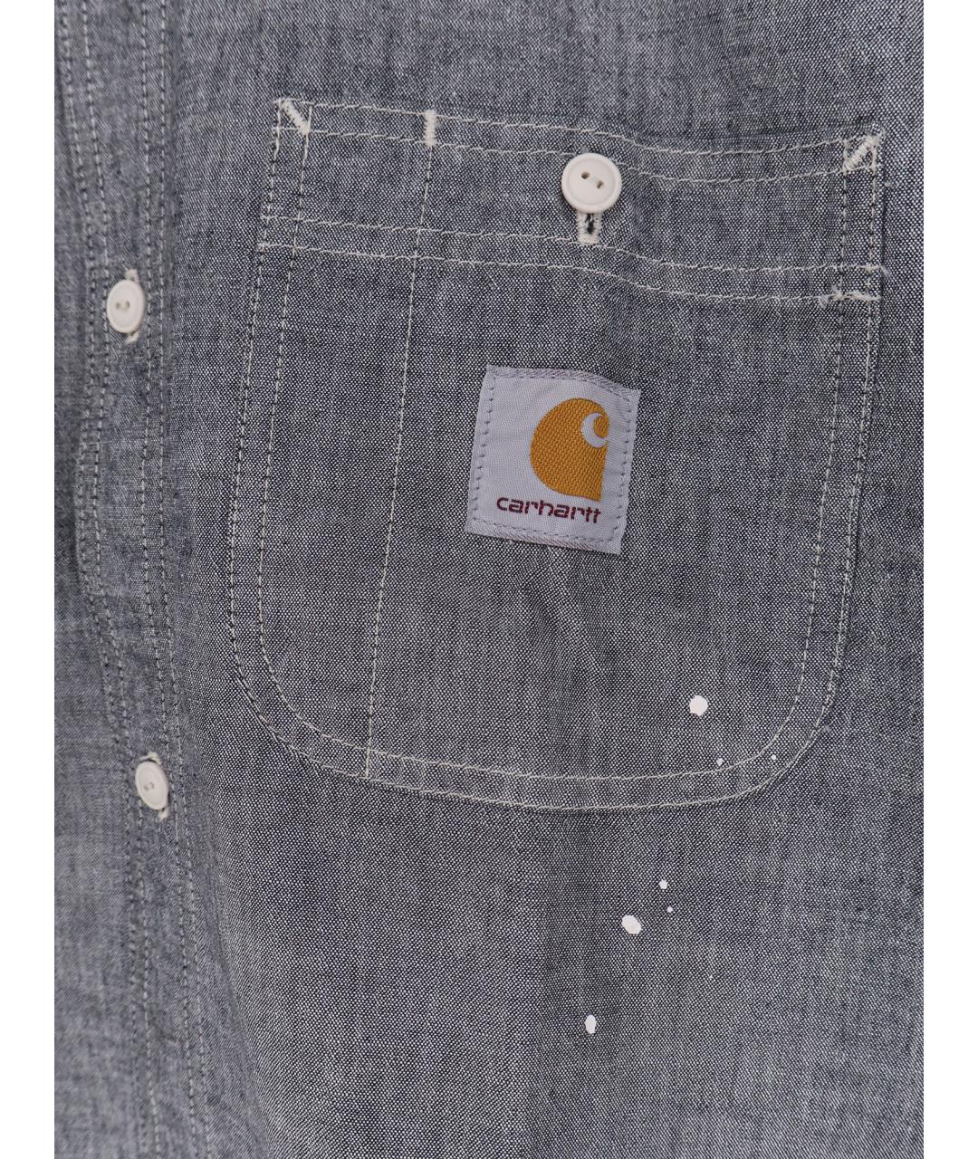 CARHARTT WIP Серая хлопковая кэжуал рубашка, фото 3