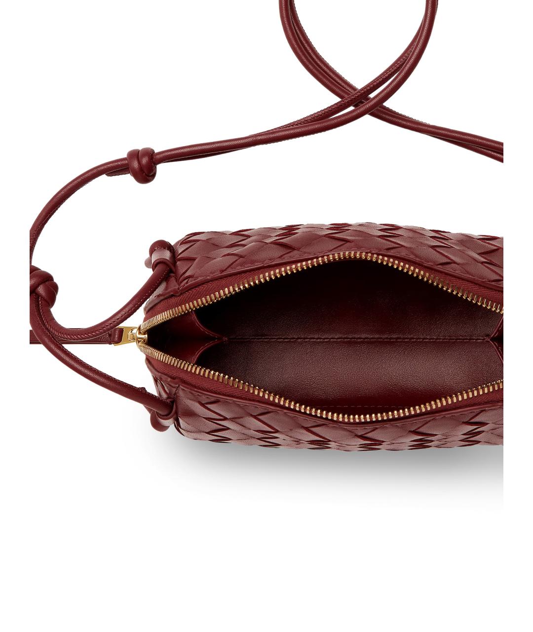 BOTTEGA VENETA Бордовая кожаная сумка через плечо, фото 3