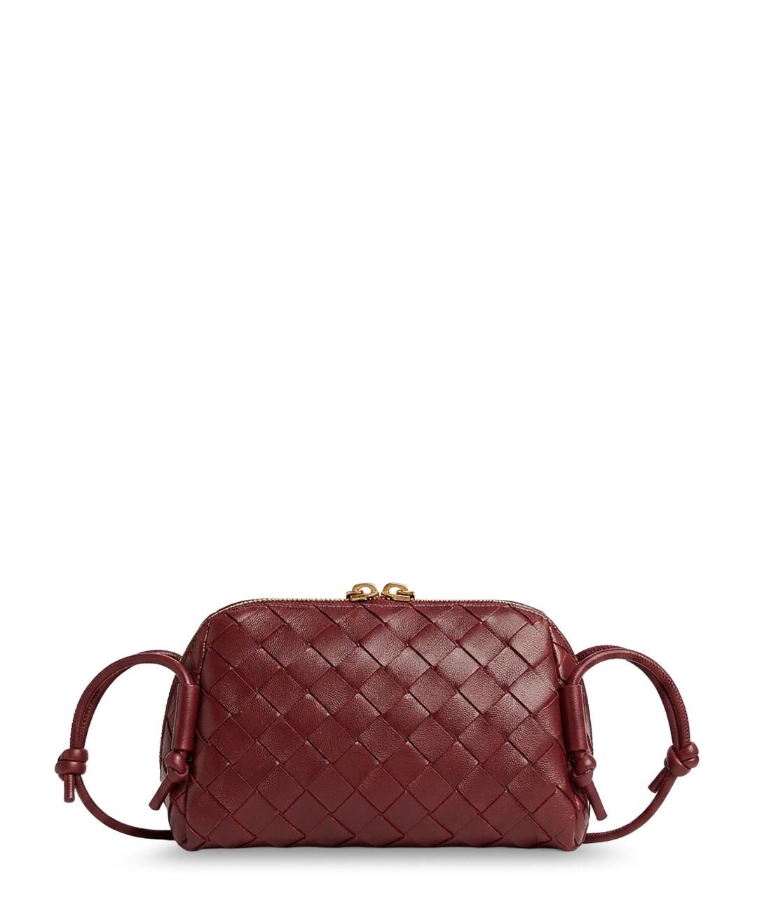 BOTTEGA VENETA Бордовая кожаная сумка через плечо, фото 2