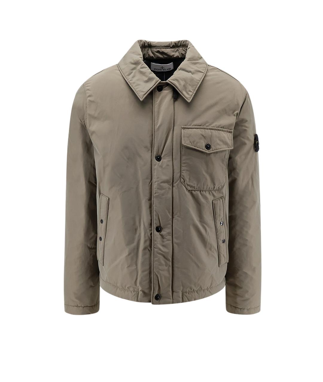 STONE ISLAND Хаки полиамидовая куртка, фото 1