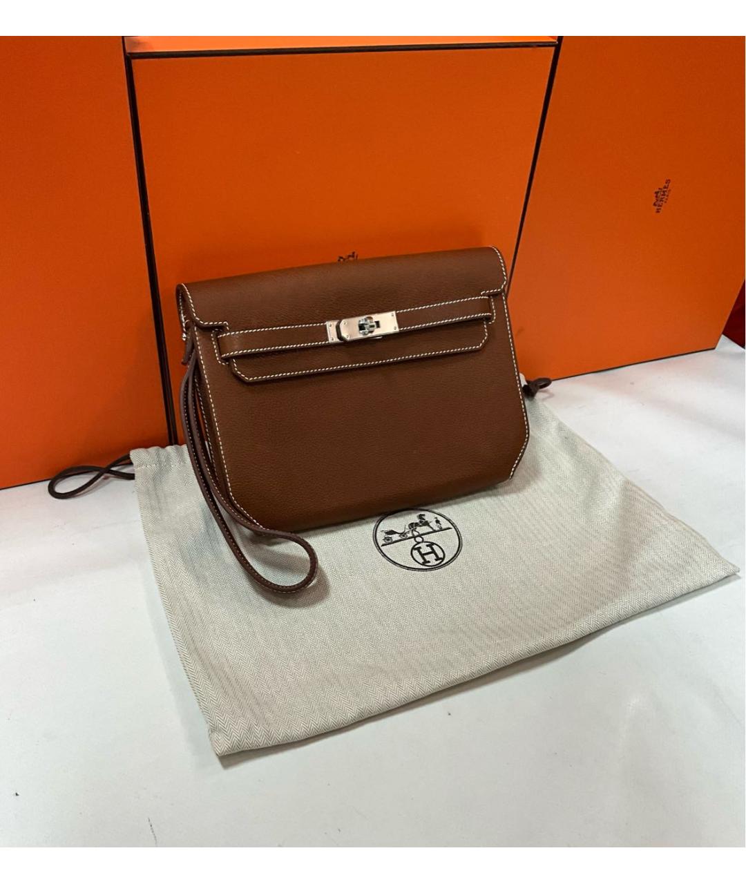 HERMES Коричневая кожаная папка для документов, фото 2