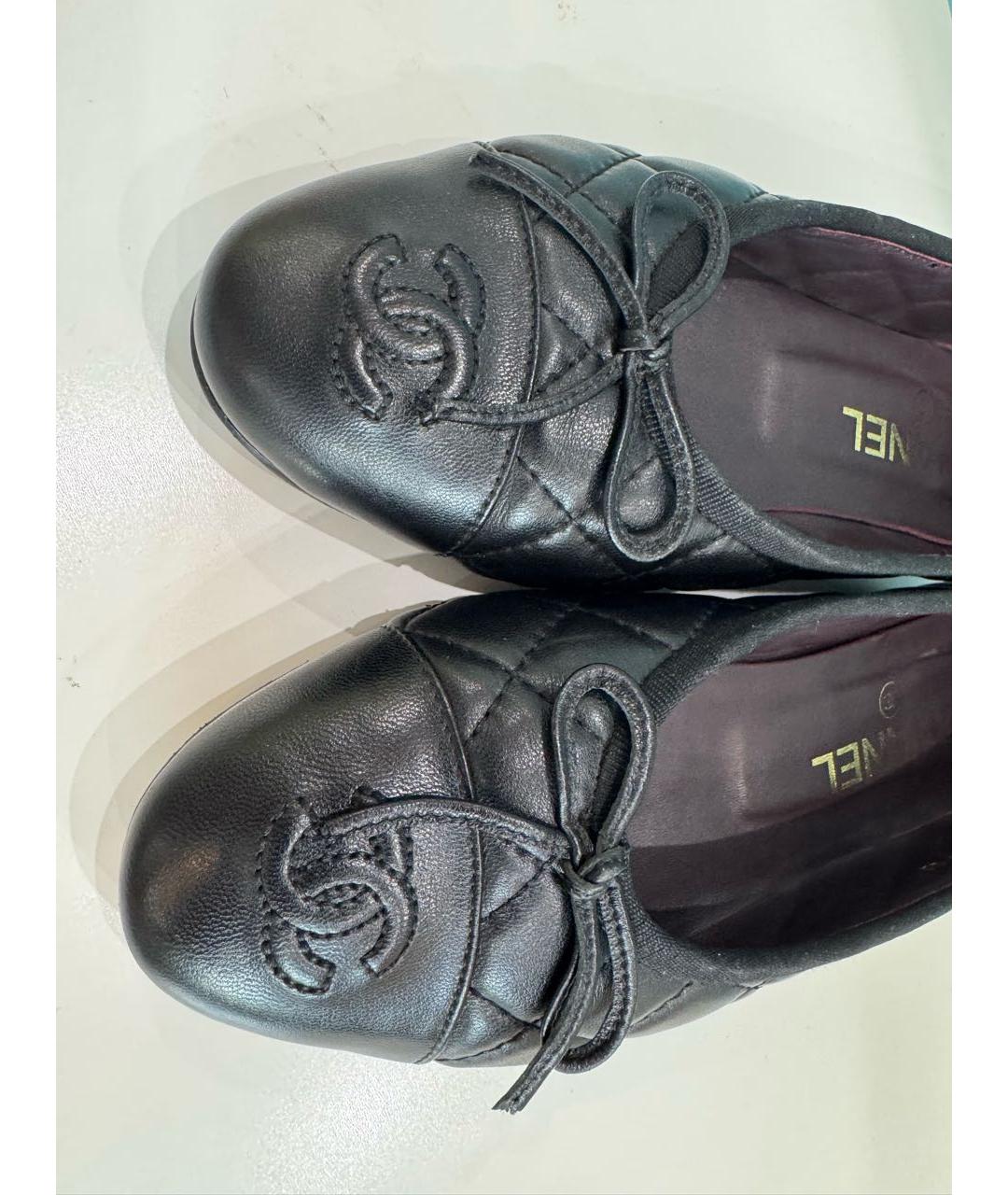 CHANEL Черные кожаные балетки, фото 7
