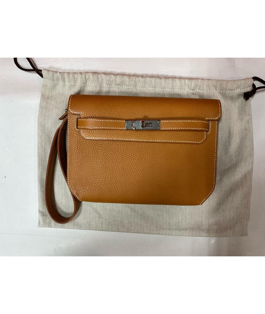 HERMES Оранжевая кожаная папка для документов, фото 2