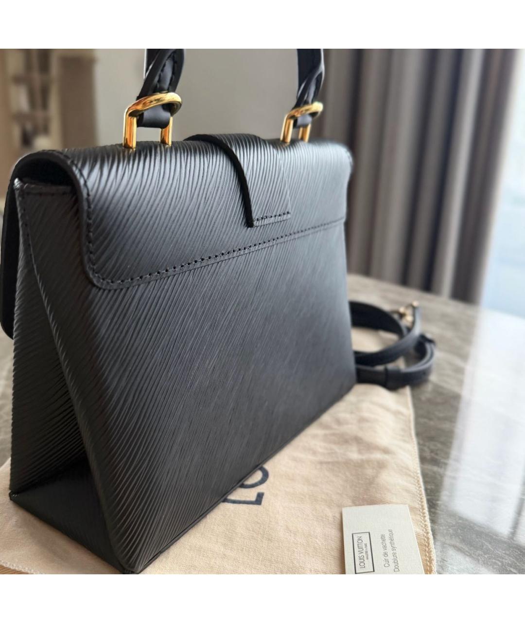 LOUIS VUITTON Черная кожаная сумка через плечо, фото 3