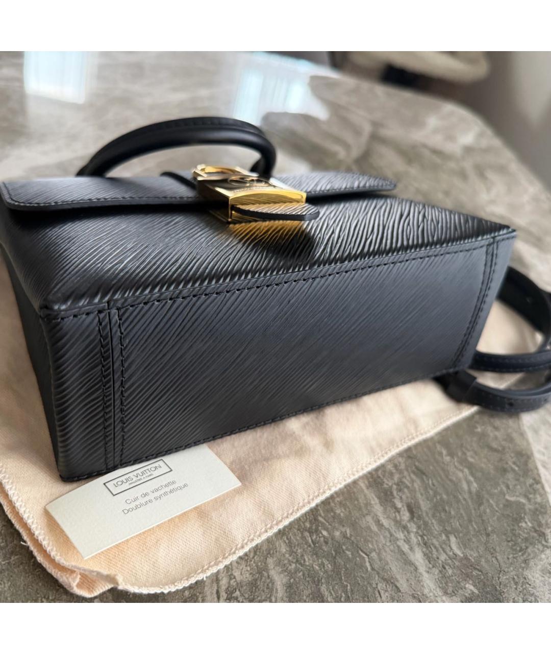 LOUIS VUITTON Черная кожаная сумка через плечо, фото 4