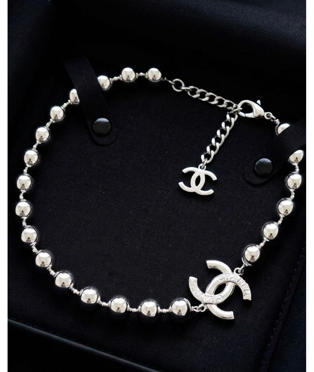 CHANEL Серебряное металлическое колье, фото 5