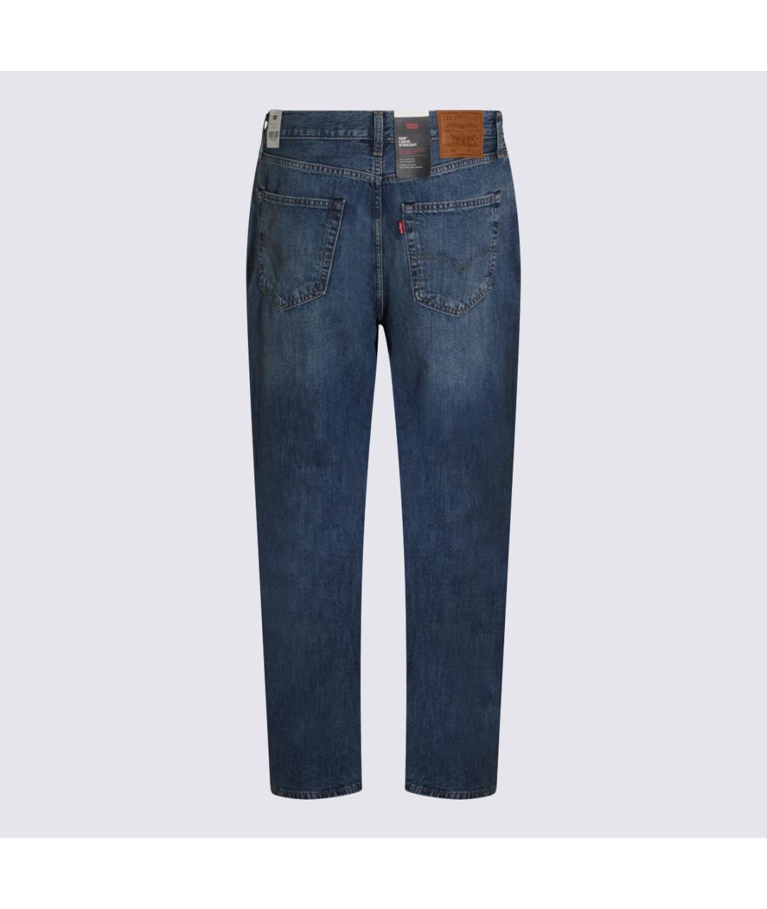 LEVI'S Голубые хлопковые прямые джинсы, фото 2