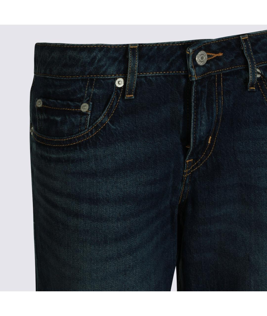 LEVI'S Темно-синие хлопковые прямые джинсы, фото 3