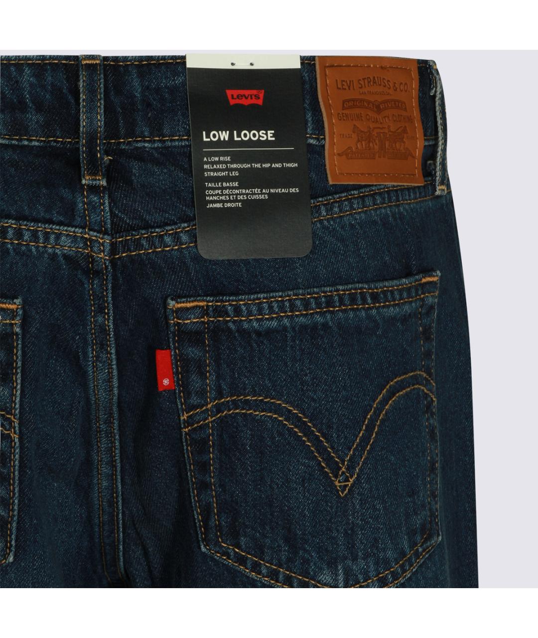 LEVI'S Темно-синие хлопковые прямые джинсы, фото 4