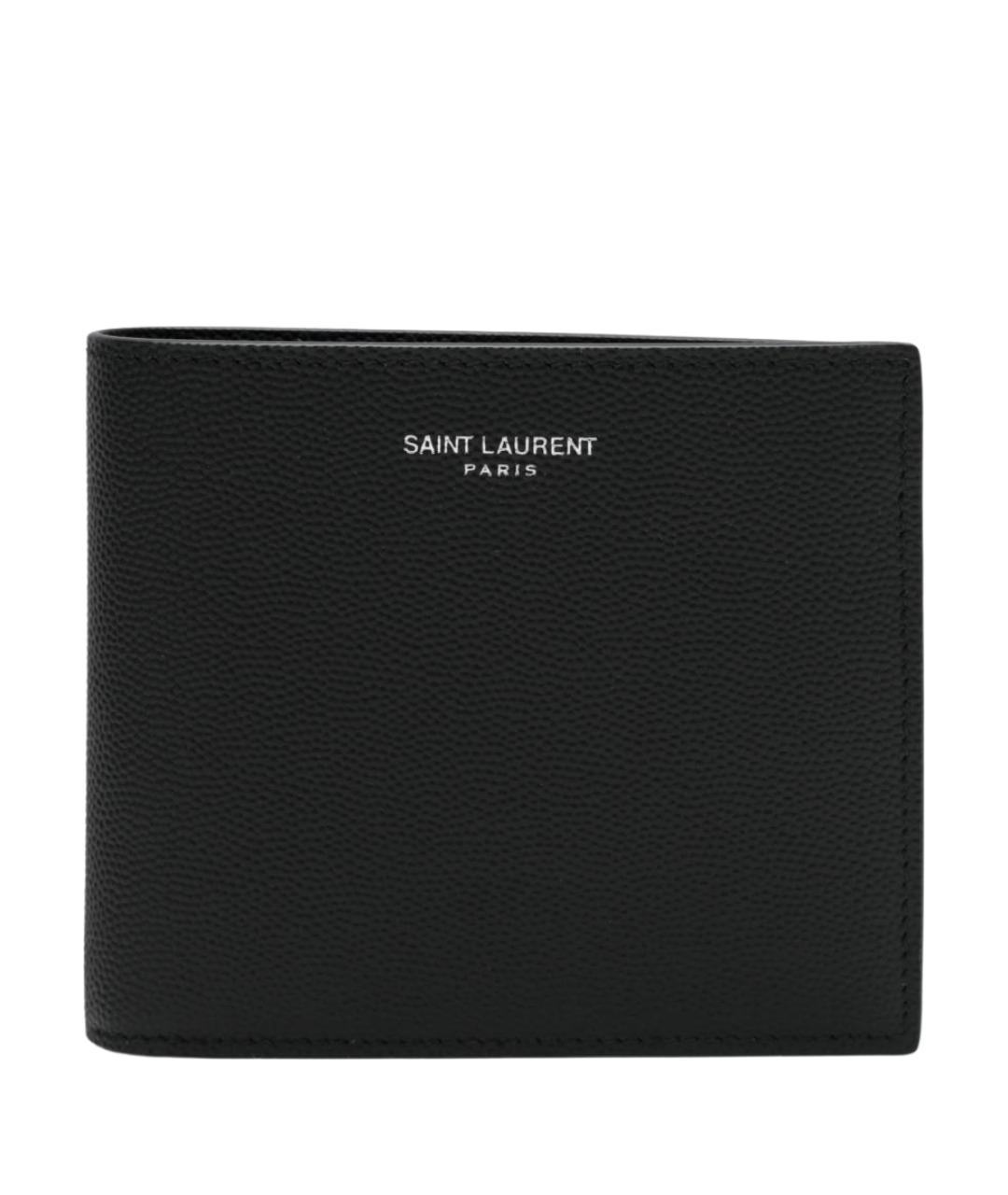 SAINT LAURENT Черный кожаный кошелек, фото 1