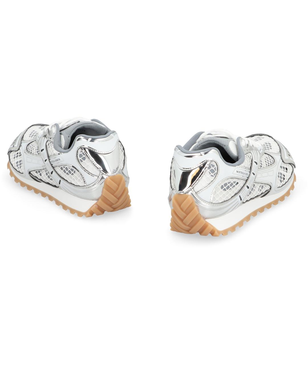 BOTTEGA VENETA Серебряные синтетические низкие кроссовки / кеды, фото 3
