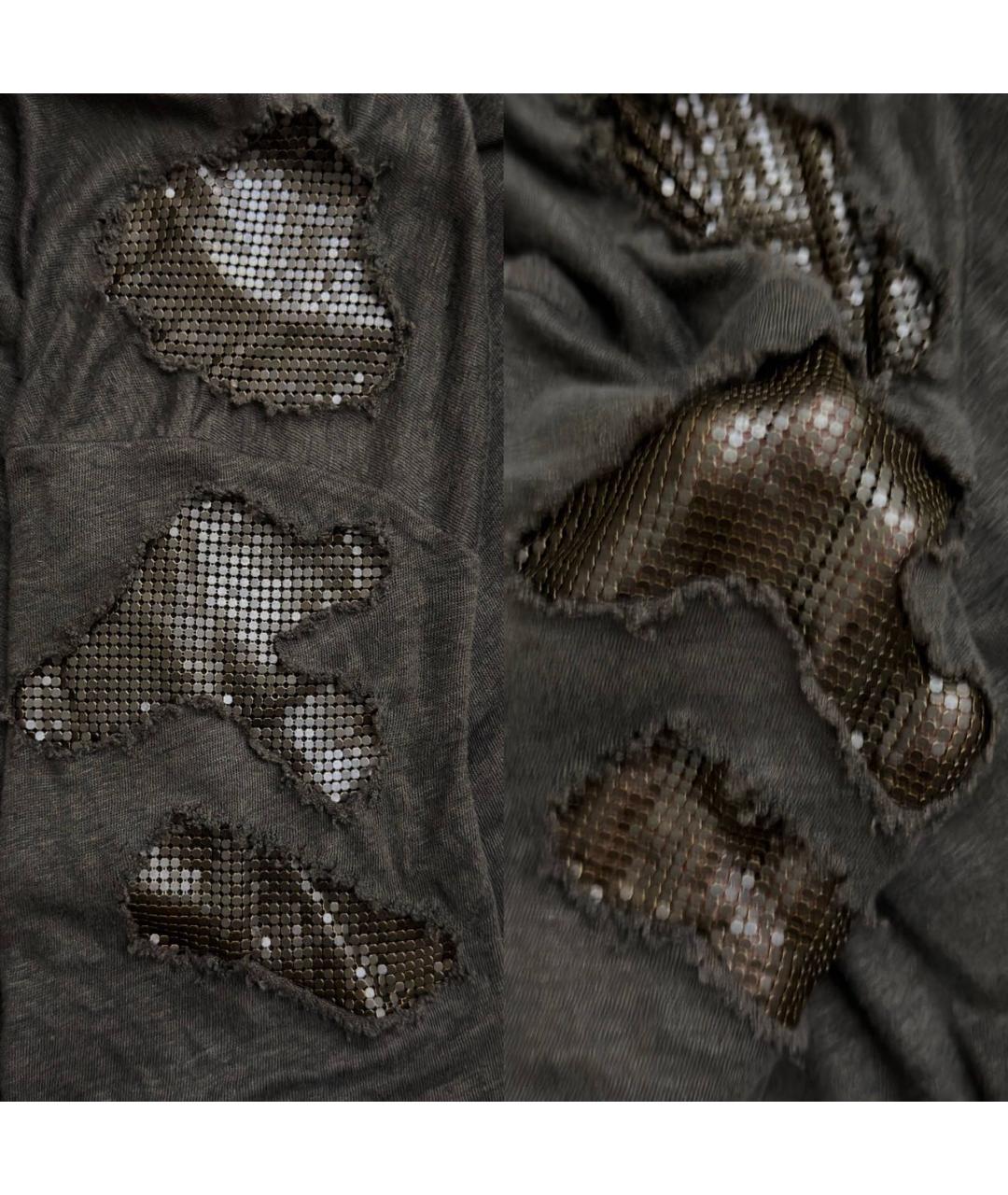 BALMAIN Хаки льняная футболка, фото 3