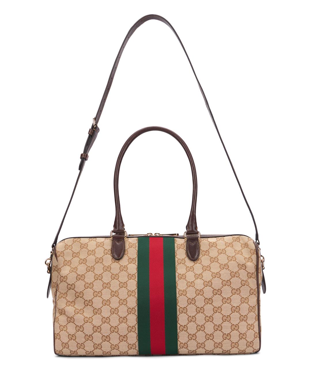 GUCCI Бежевая канва дорожная/спортивная сумка, фото 3