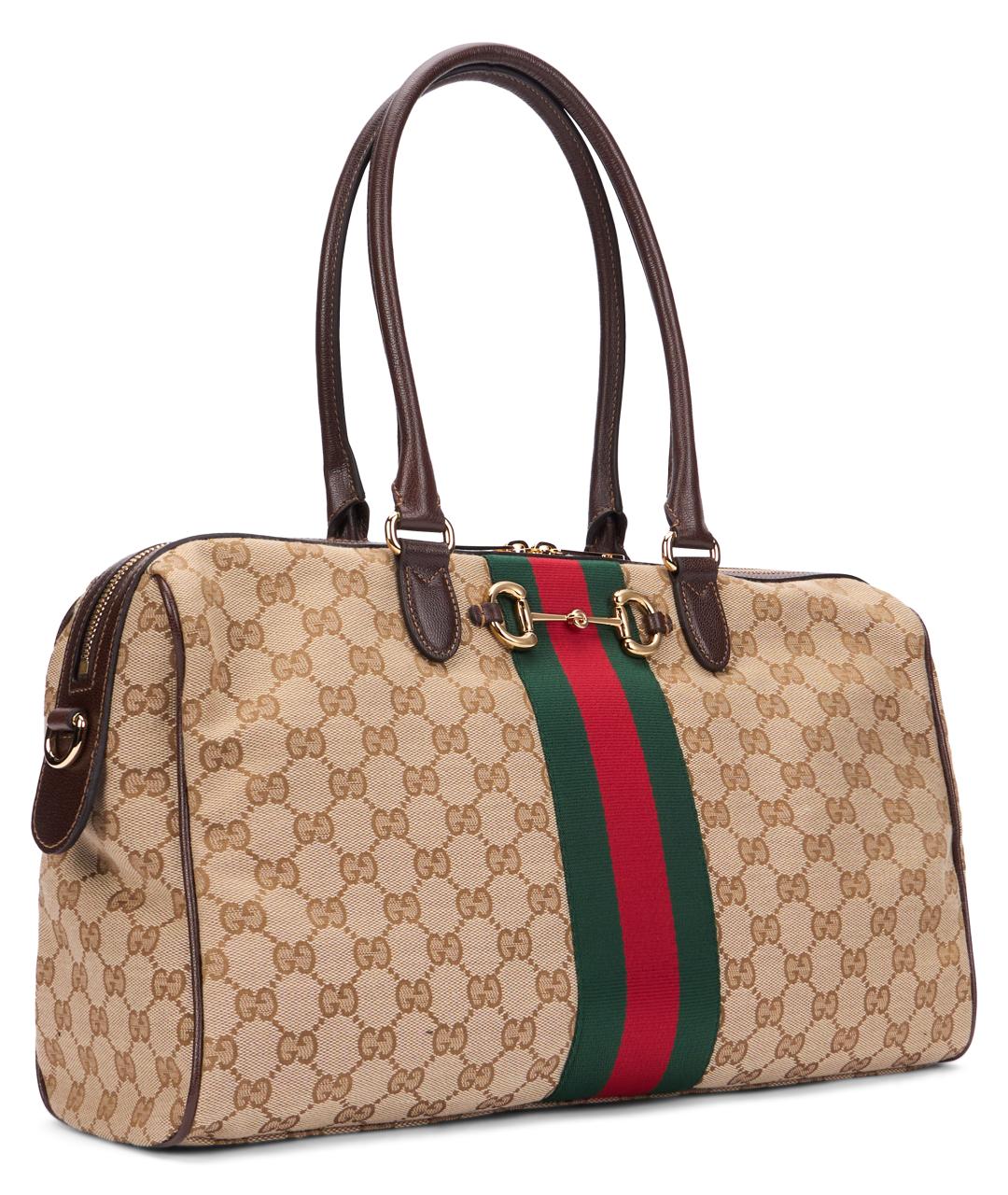 GUCCI Бежевая канва дорожная/спортивная сумка, фото 2