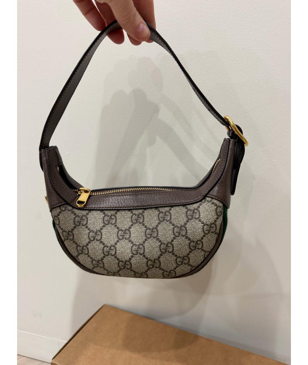 GUCCI Коричневая кожаная сумка с короткими ручками, фото 3