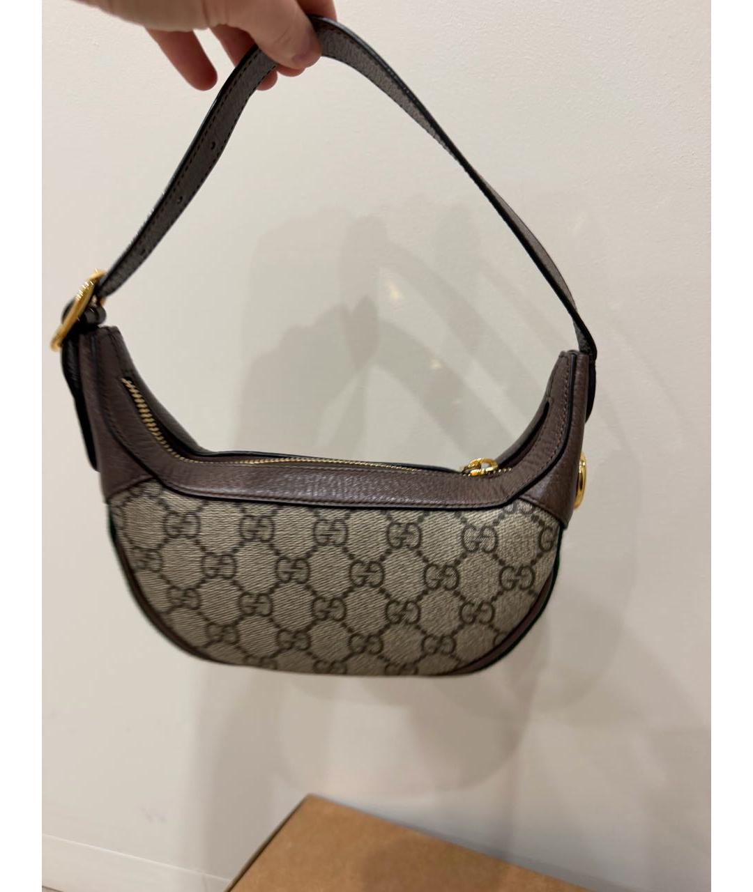 GUCCI Коричневая кожаная сумка с короткими ручками, фото 5