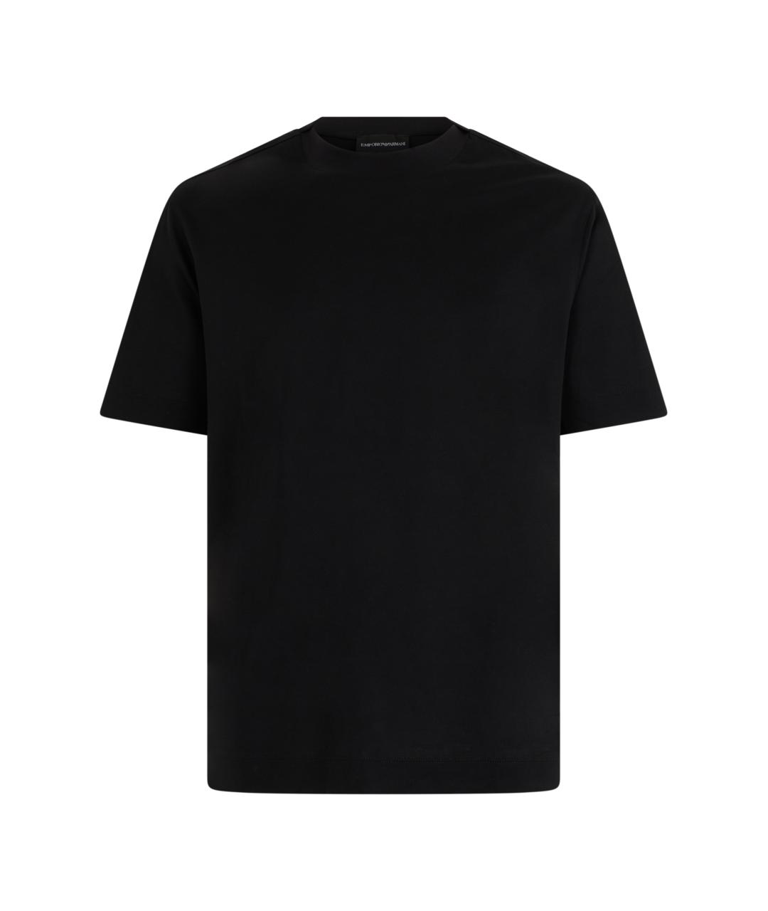 EMPORIO ARMANI Черная хлопковая футболка, фото 1