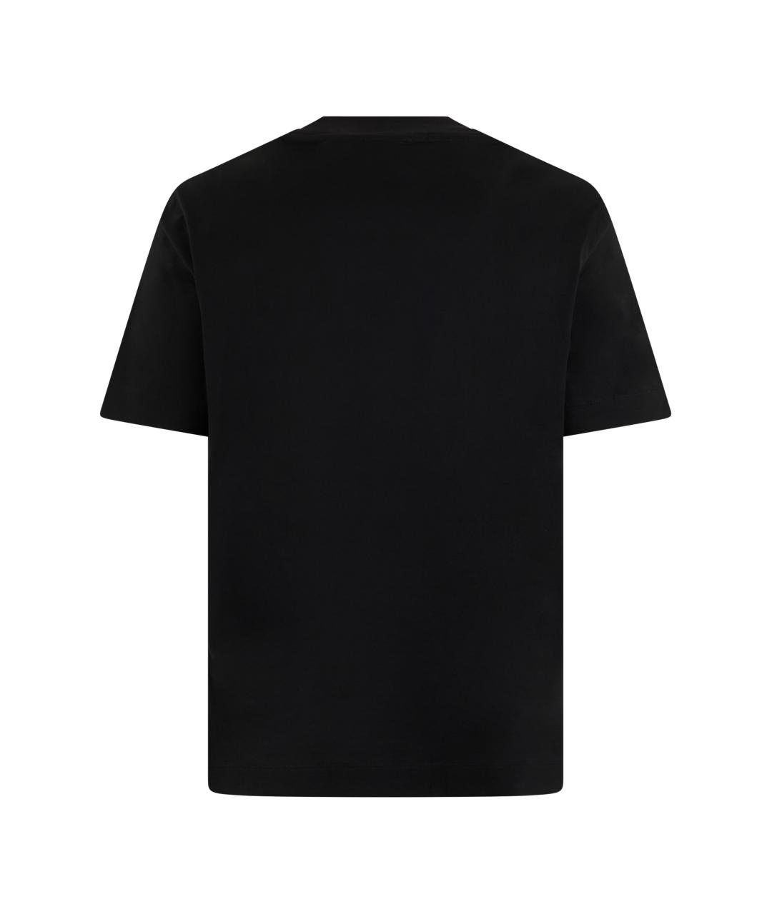 EMPORIO ARMANI Черная хлопковая футболка, фото 2