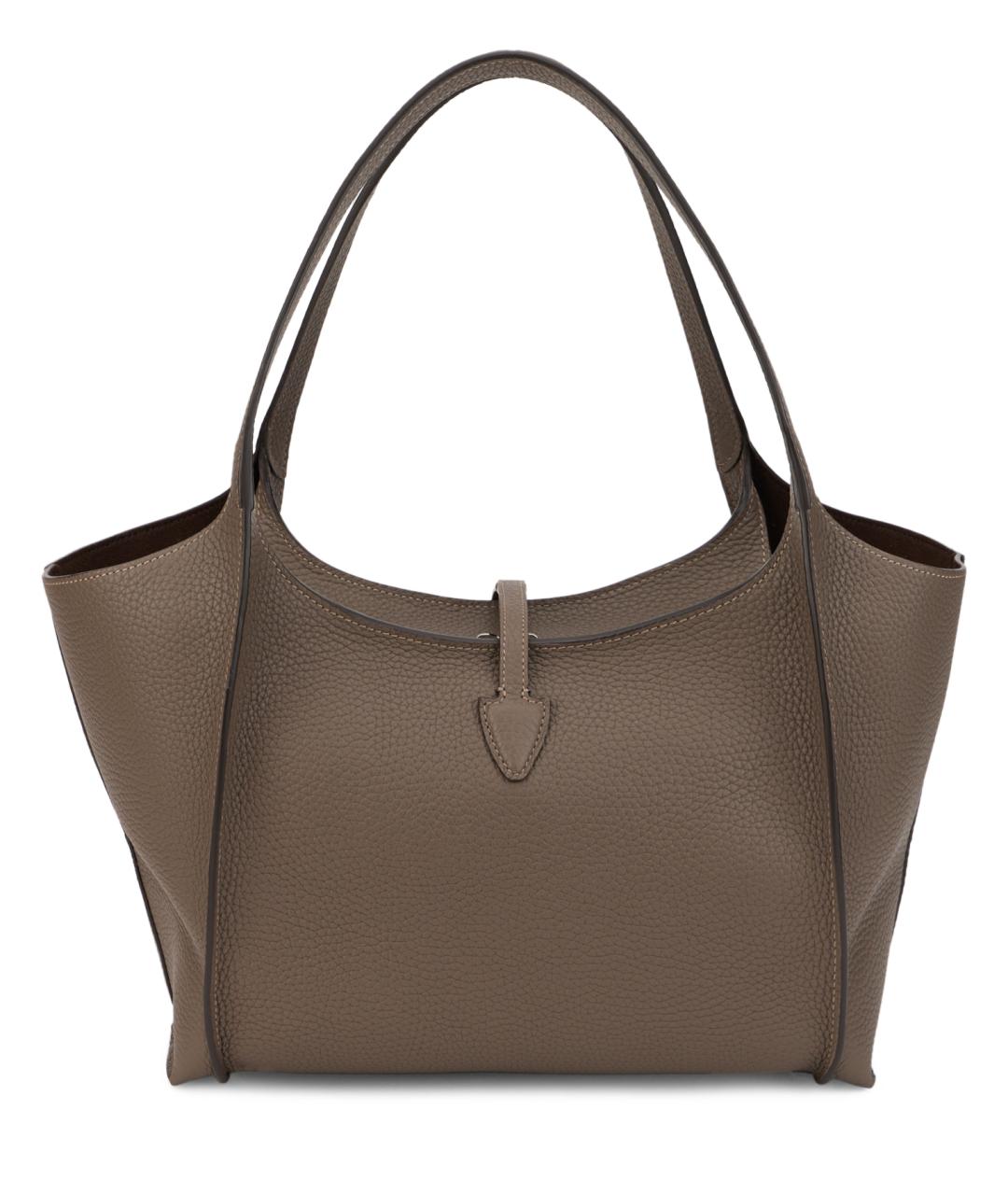 TOD'S Бежевая кожаная сумка тоут, фото 3