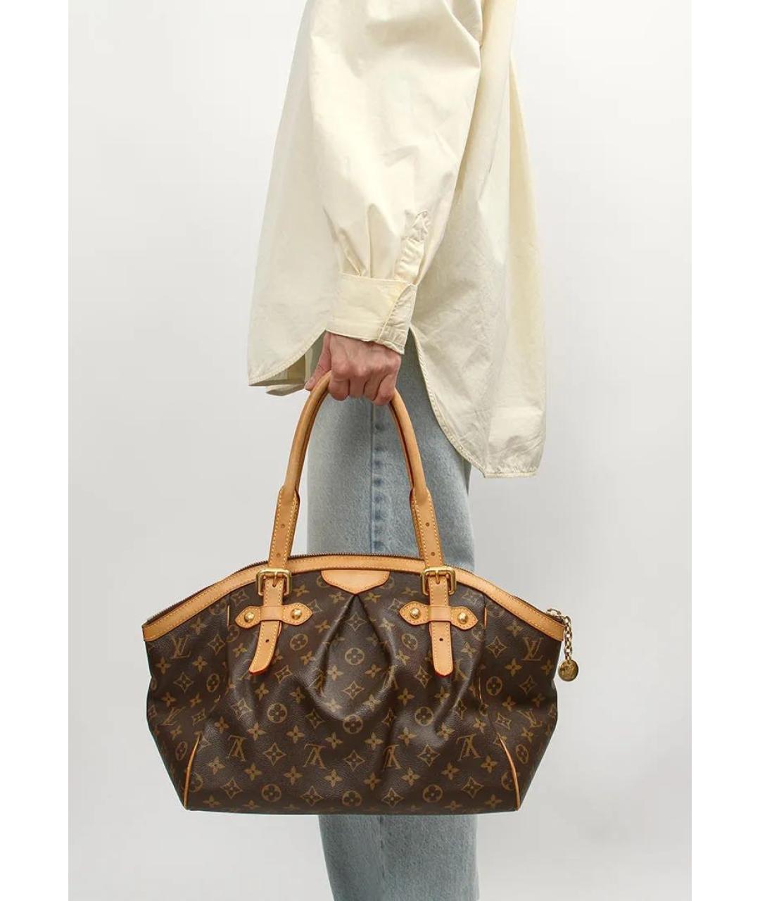 LOUIS VUITTON Коричневая сумка тоут из канвы, фото 5