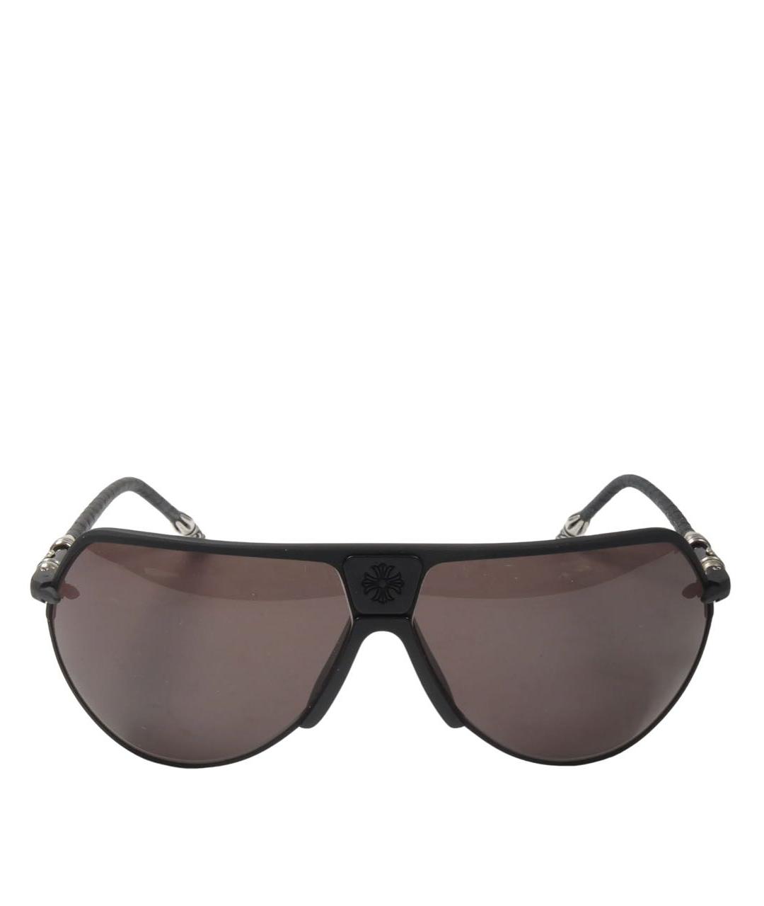 CHROME HEARTS Черные металлические солнцезащитные очки, фото 1