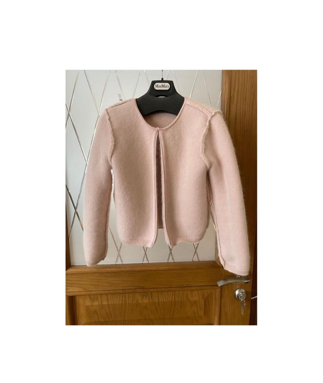 'S MAX MARA Розовый шерстяной кардиган, фото 6