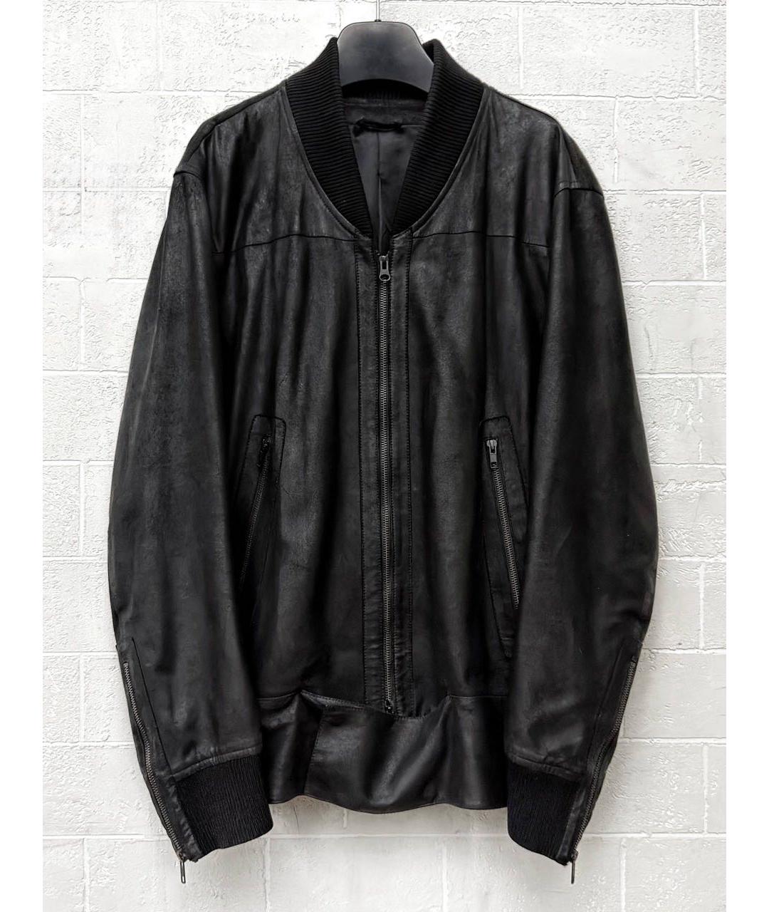 ANN DEMEULEMEESTER Черная кожаная куртка, фото 2
