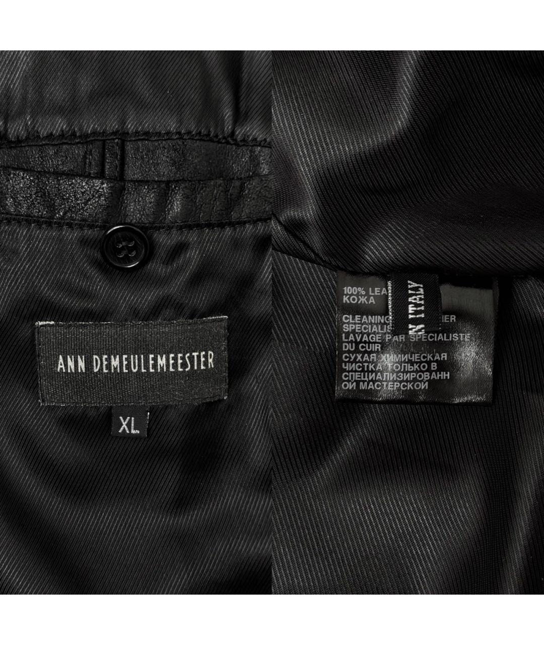 ANN DEMEULEMEESTER Черная кожаная куртка, фото 4