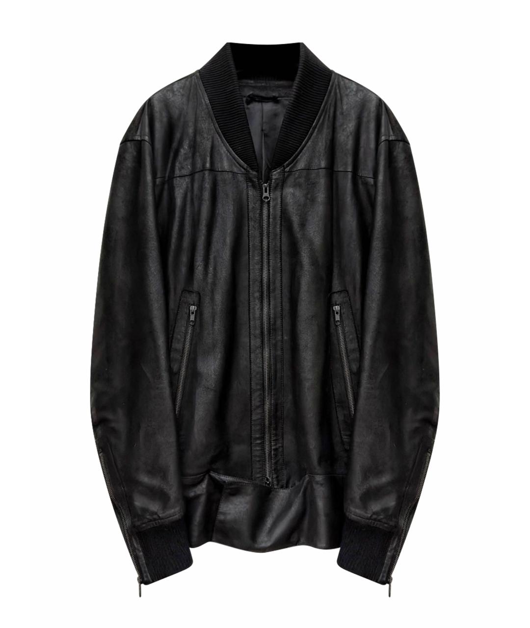 ANN DEMEULEMEESTER Черная кожаная куртка, фото 1
