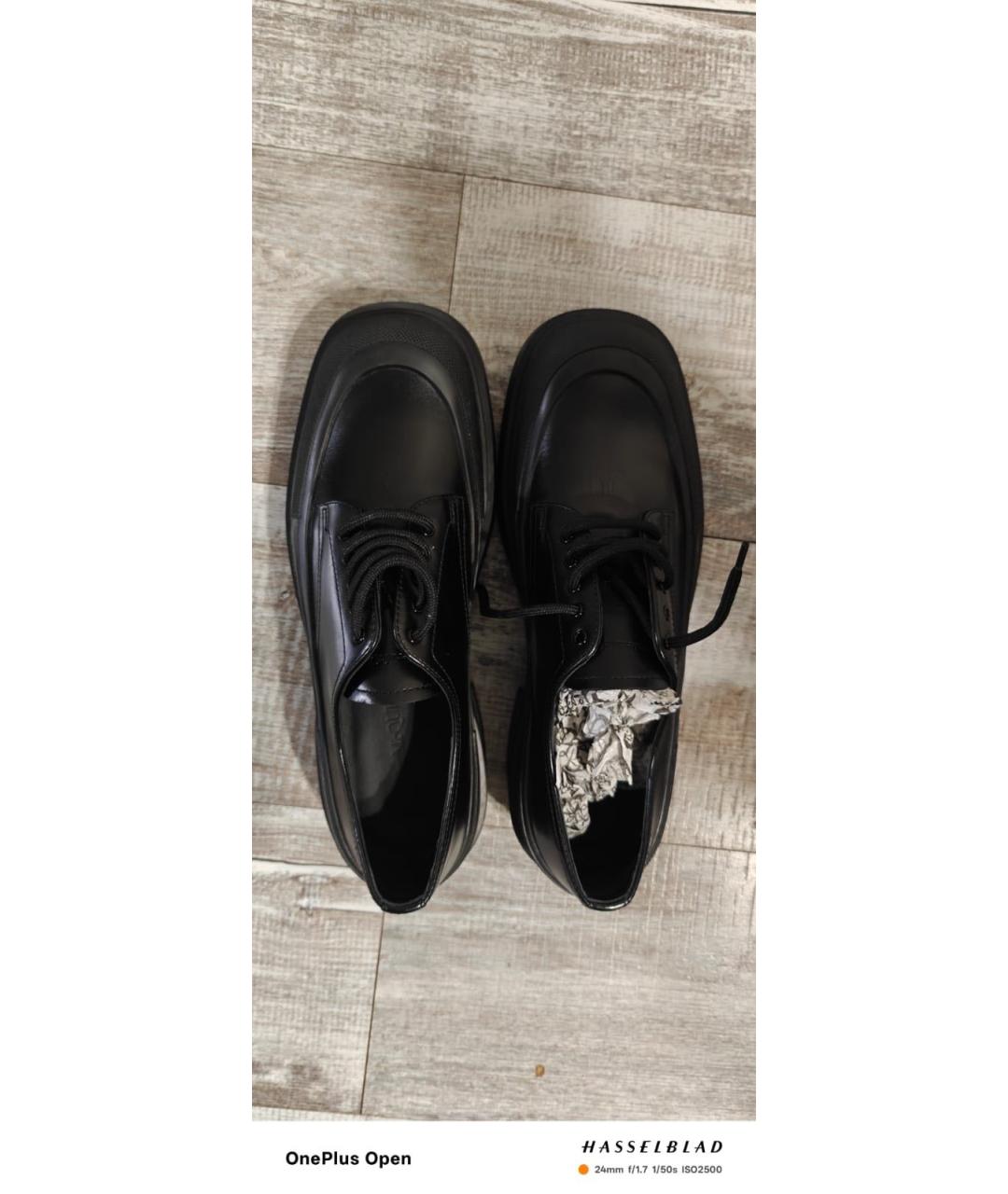 MCQ ALEXANDER MCQUEEN Черные кожаные туфли, фото 3